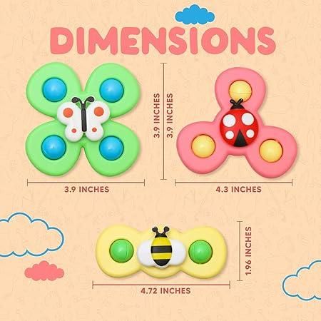 Spinning Sensory Toy for Toddlers – 3 Pcs Fidget Magic Bean Cube Spinner Set